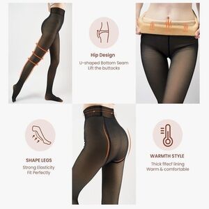 Fleece lined pantyhose